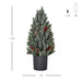 1.5FT Tabletop Snow Flocked Artificial Christmas Tree — 170 Tips, Red Berries, Pine Cones, No Assembly - Monsta Online