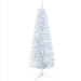 5FT White Snow Flocked Pencil Artificial Christmas Tree — 294 Tips, Unlit, Slim Space - Saving, Metal Base - Monsta Online