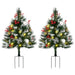 2FT Pre - Lit Artificial Christmas Tree 2 - Pack — 24 LED Lights, Berries, Pinecones, Cordless, Outdoor/Indoor - Monsta Online
