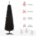 6FT Black Pencil Artificial Christmas Tree — 390 Tips, Unlit, Slim Space - Saving, Plastic Stand - Monsta Online