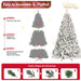 7.5FT Pre - Lit Flocked Artificial Christmas Tree White — 550 Warm LED, 49 Pine Cones, Hinged, Metal Stand - Monsta Online