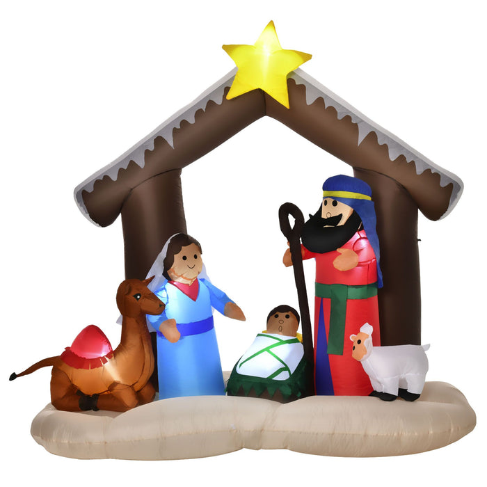 6FT Prelit Inflatable Nativity Scene with LED Lights - Outdoor Christmas Decoration - Monsta Online