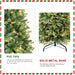 7.5FT Pre - Lit Artificial Christmas Tree — 450 Warm LED, 1599 Tips, PE+PVC, Hinged, Metal Stand - Monsta Online