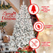 9FT Pre - Lit Flocked Artificial Christmas Tree — 850 UL Lights, 63 Pine Cones, 2240 Tips, Hinged, Metal Stand - Monsta Online