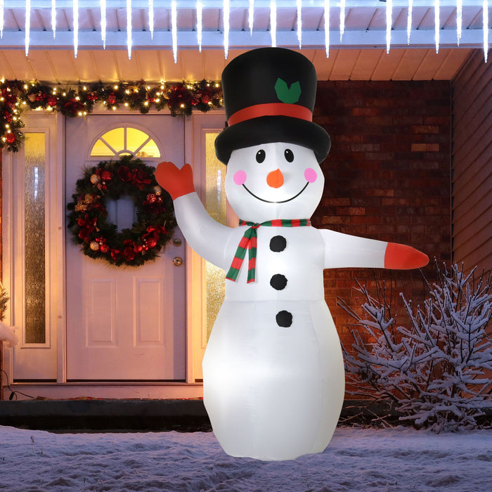 8FT Prelit Inflatable Snowman with LED Lights - Outdoor Christmas Decoration - Monsta Online