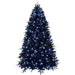 7.5FT Pre - Lit Black Artificial Christmas Tree — 500 White LED, 2156 Tips, PE+PVC, Hinged, Metal Stand - Monsta Online