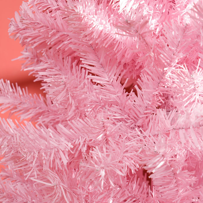 8FT Pink Pencil Artificial Christmas Tree — 1168 Douglas Fir Tips, Unlit, Auto - Open, Slim, Steel Base - Monsta Online
