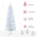 5FT White Snow Flocked Pencil Artificial Christmas Tree — 294 Tips, Unlit, Slim Space - Saving, Metal Base - Monsta Online
