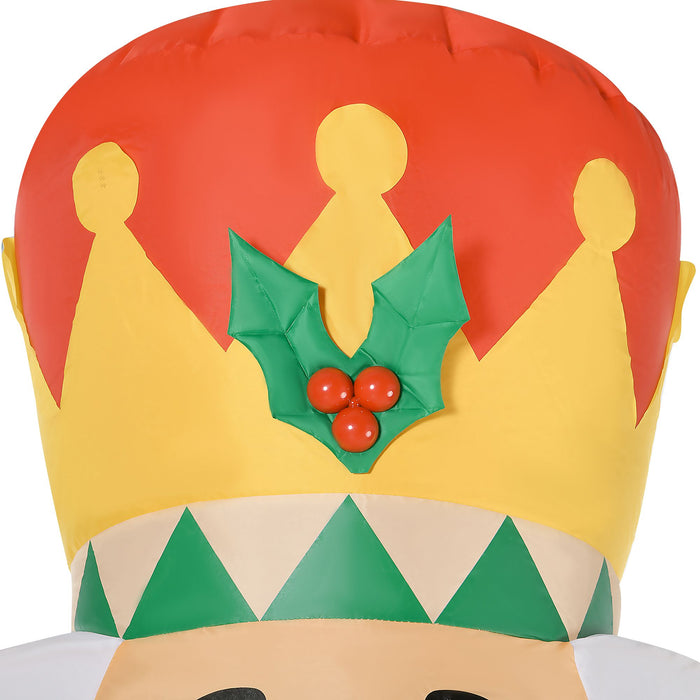 8FT Prelit Inflatable Nutcracker Soldier with 4 White LED Lights - Outdoor Christmas Decoration - Monsta Online