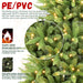 8FT Pre - Lit Pencil Artificial Christmas Tree — 1612 Tips, 500 LED Lights, PE & PVC Mixed, Metal Stand - Monsta Online