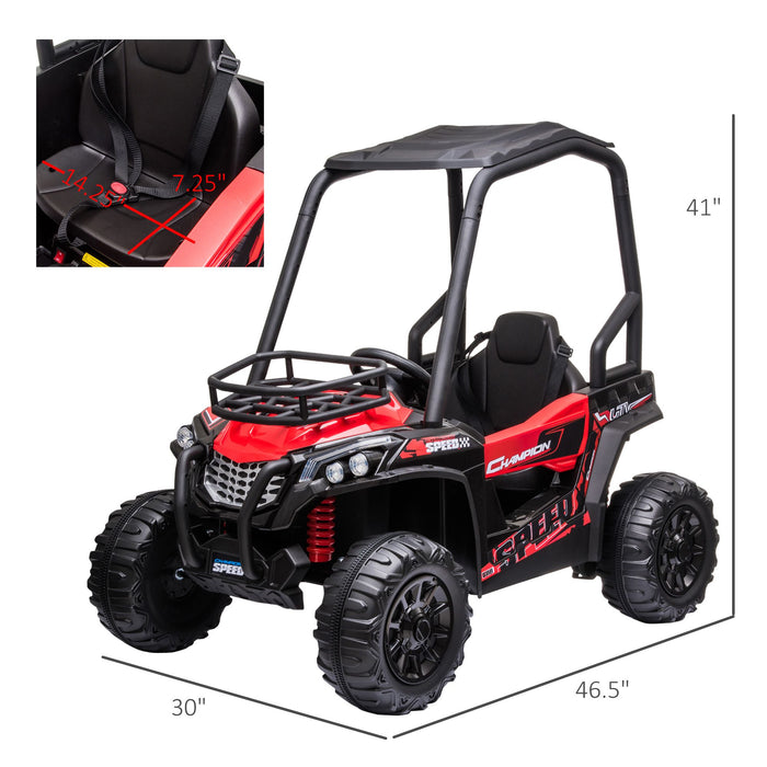 12V Electric Dual Motor UTV Ride - On Truck with Music Headlights and Suspension - Monsta Online
