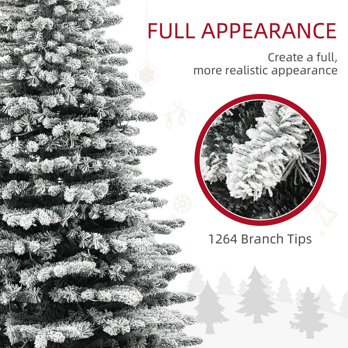 7.5FT Snow Flocked Pre - Lit Artificial Christmas Tree — 500 Dual - Color LEDs, 11 Modes, 1264 Tips, Remote - Monsta Online
