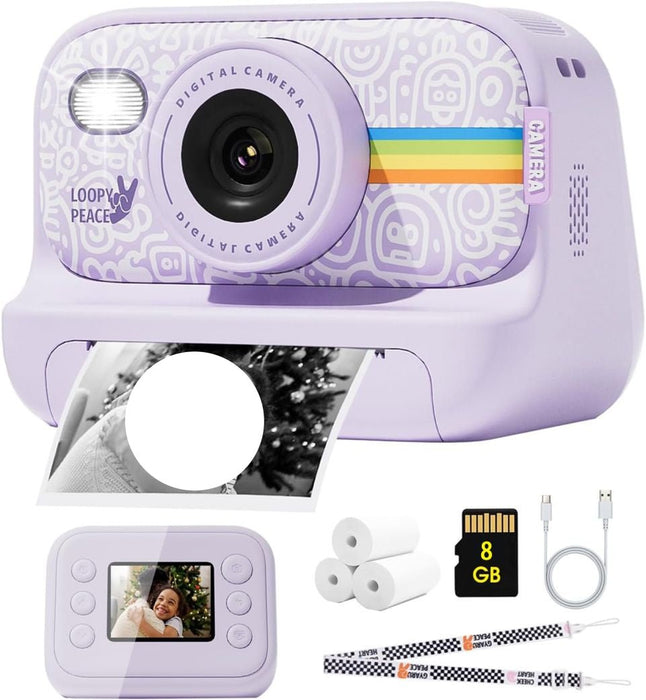 Fun Instant Camera for Kids with B&W Instant Printing and 1080P Video Recording - Monsta Online