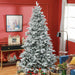 8FT Snow Flocked Artificial Christmas Tree — 2003 Tips, Unlit, Auto - Open Hinged, Full Shape, Metal Base - Monsta Online