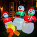 5FT Prelit Inflatable Snowman Family Roasting Marshmallows with LED Lights - Outdoor Christmas Decoration - Monsta Online