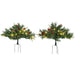 2FT Pre - Lit Artificial Christmas Tree 2 - Pack — 24 Warm White LEDs, Cordless, Red Berries, Pine Cones - Monsta Online