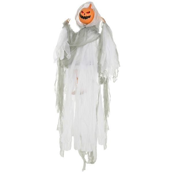 4ft Animatronic Halloween Pumpkin Ghost – Sound Activated with Red Glowing Eyes and Creepy Howling Sounds - Monsta Online