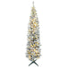 7FT Slim Pencil Pre - Lit Artificial Christmas Tree — 210 Warm White LEDs, 499 Tips, Space - Saving, Steel Base - Monsta Online