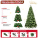 7FT Pre - Lit Artificial Christmas Tree — 400 UL Lights, Memory Wire, 1072 Tips, Auto - Unfold, Metal Stand - Monsta Online