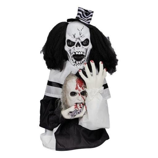 2.4ft Halloween Animatronic Clown – Sound - Activated Jumping with Creepy Sounds and Glowing Eyes - Monsta Online