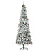 7.5FT Flocked Pencil Artificial Christmas Tree — 950 Tips, Snow, Pinecones, Berries, Unlit, Auto - Open - Monsta Online