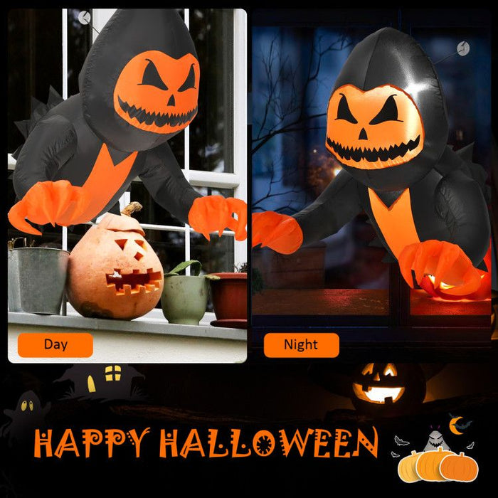 3.3ft Halloween Inflatable Pumpkin Head Ghost with LED Lights - Monsta Online