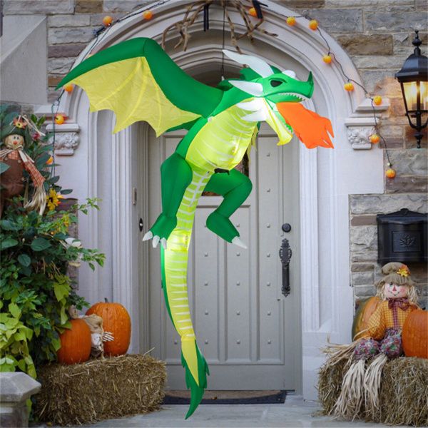 5FT Halloween Inflatable Fire - Breathing Dragon with LED Lights - Monsta Online