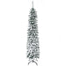 6FT Snow Flocked Pencil Artificial Christmas Tree — 395 Tips, Unlit, Slim Space - Saving, Metal Base - Monsta Online