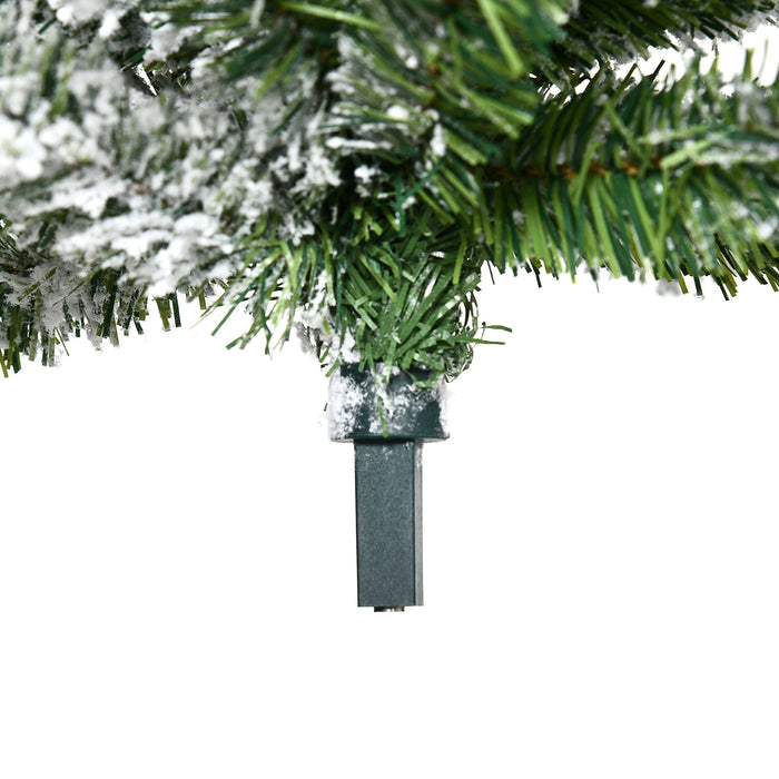9FT Flocked Artificial Christmas Tree — 1890 Snow Tips, Unlit, Auto - Open, Full Shape, Steel Base - Monsta Online