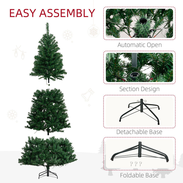 7.5FT Pre - Lit Artificial Christmas Tree — 1346 Tips, 500 Warm White LED Lights, Full, Metal Base - Monsta Online