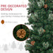 9.5FT Pencil Artificial Christmas Tree — 1132 Tips with Pine Cones, Pine Needles, Unlit, Metal Base - Monsta Online