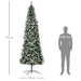 9FT Slim Snow Flocked Pre - Lit Artificial Christmas Tree — 460 Warm White LEDs, 1298 Tips, Pine Cones, Berries - Monsta Online