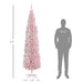 7FT Pre - Lit Pink Pencil Artificial Christmas Tree — 210 Warm White LED Lights, 499 Tips, Slim, Steel Base - Monsta Online