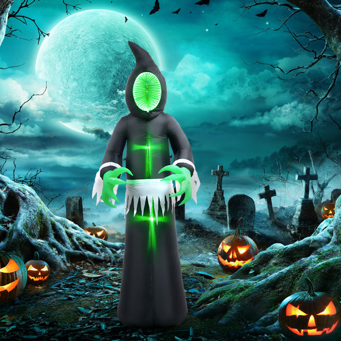 8ft Inflatable Halloween Mirror Face Ghost with LED Lights - Monsta Online
