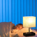 Fully Dimmable Bedside Table Lamp with Power Outlets USB Ports and Wooden Base - Monsta Online