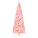7.5FT Pre - Lit Pink Pencil Artificial Christmas Tree — 350 Warm White LED Lights, 700 Snow Tips, Steel Base - Monsta Online