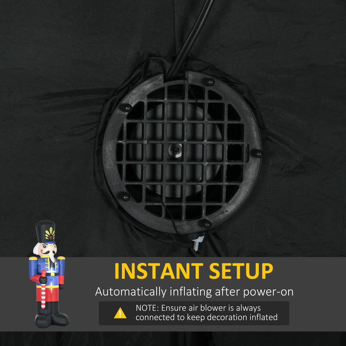 8FT Prelit Inflatable Nutcracker Toy Soldier with Scepter and LED Lights - Outdoor Christmas Decoration - Monsta Online