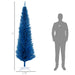 7FT Blue Pencil Artificial Christmas Tree — 499 Tips, Unlit, Slim Space - Saving, Realistic, Plastic Base - Monsta Online