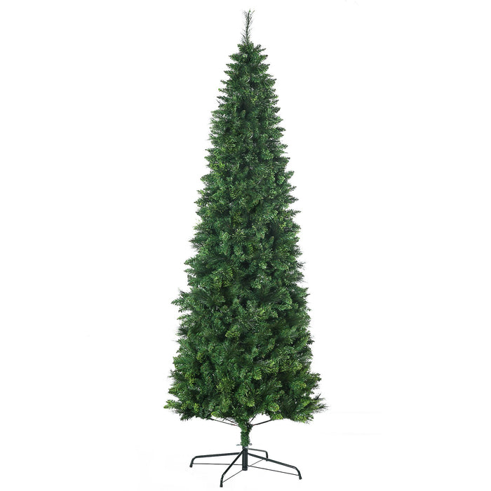 7.5FT Pencil Artificial Christmas Tree — 1075 Tips, Unlit, Auto - Open, Slim Space - Saving, Steel Base - Monsta Online