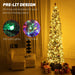 9FT Pre - Lit Flocked Pencil Christmas Tree — 895 Tips, Dual Color 310 LEDs, Remote Control, Metal Stand - Monsta Online