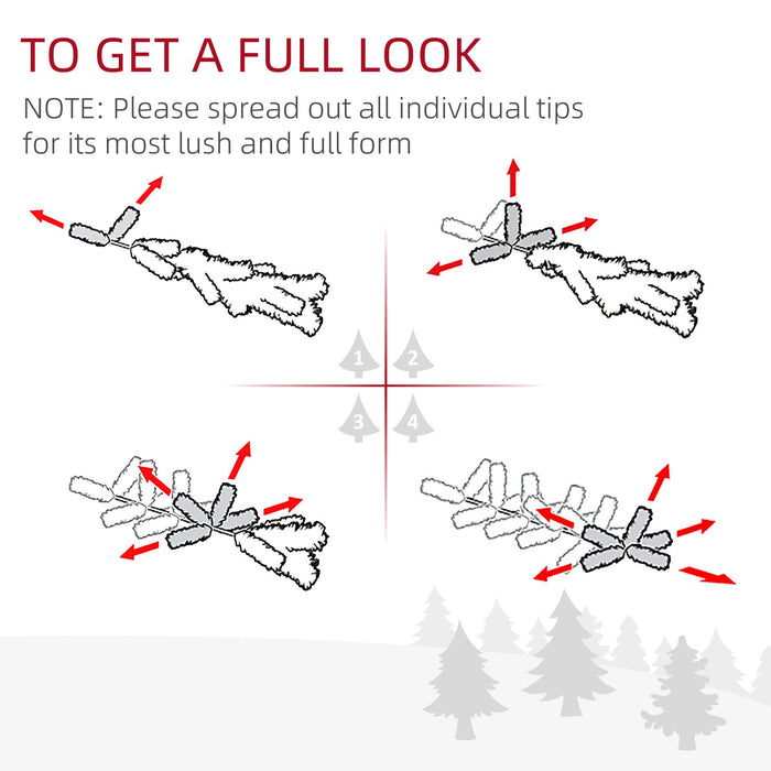 7.5FT Pre - Lit Artificial Christmas Tree — 1346 Tips, 500 Warm White LED Lights, Full, Metal Base - Monsta Online