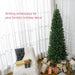 7FT Slim Pencil Artificial Christmas Tree — 818 Tips, Unlit, Auto - Open, Space - Saving, Steel Base - Monsta Online