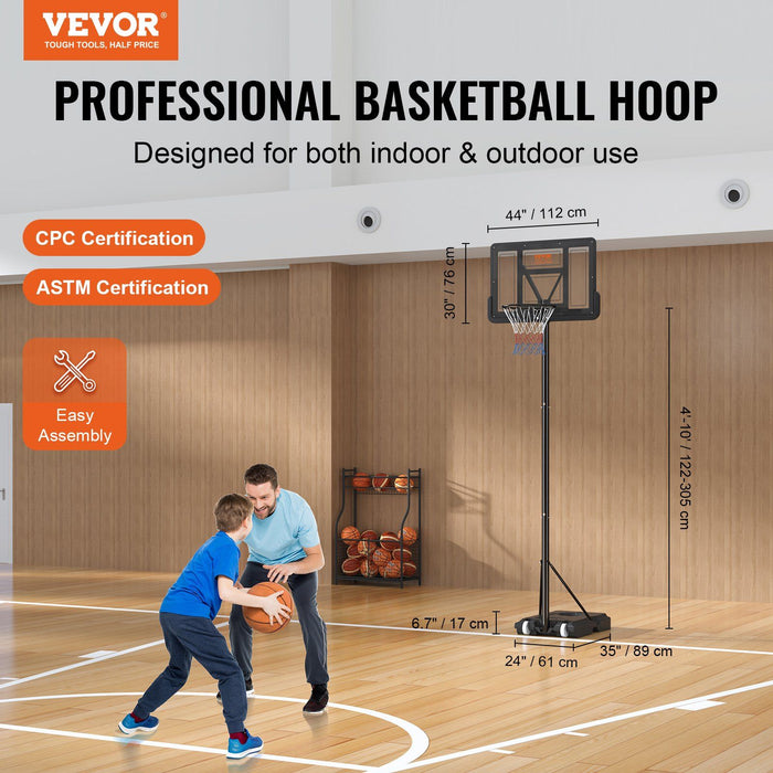 Adjustable 4–10ft Portable Basketball Hoop with Stable Weighted Base for All Ages - Monsta Online