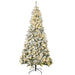 7.5FT Snow Flocked Pre - Lit Artificial Christmas Tree — 500 Warm White LEDs, 1188 Tips, Auto - Open Hinged, Steel Base - Monsta Online
