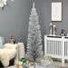 6FT Silver Pencil Artificial Christmas Tree — 390 Tips, Unlit, Slim, Plastic Stand - Monsta Online