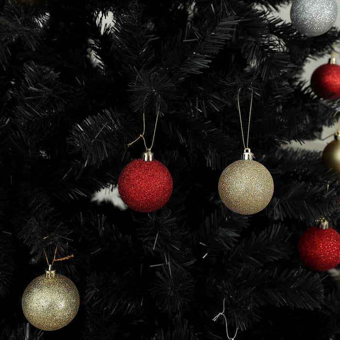 9FT Black Artificial Christmas Tree — 2132 Tips, Auto - Open Hinged, Full Shape, Steel Base - Monsta Online