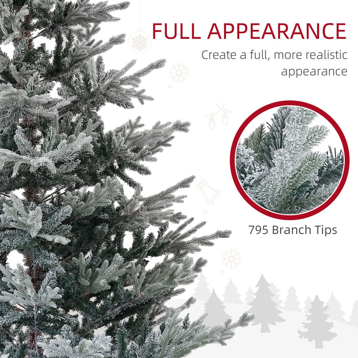 6FT Flocked Nordic Pine Artificial Christmas Tree — 795 Snow Tips, Unlit, Auto - Open, Steel Base - Monsta Online
