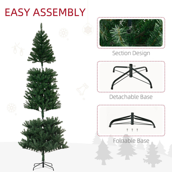 8FT Slim Pencil Artificial Christmas Tree — 1168 Tips, Unlit, Space - Saving, Green, Metal Base - Monsta Online