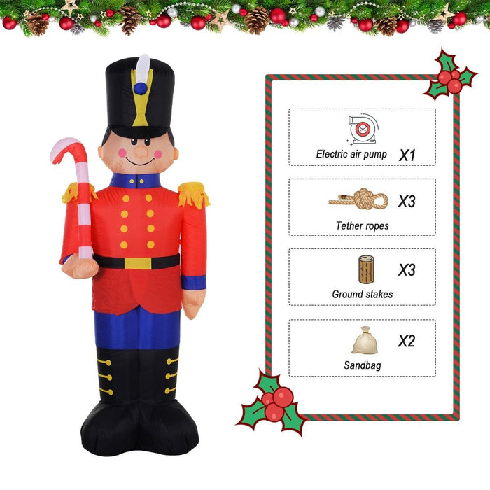 6FT Prelit Christmas Inflatable Toy Soldier Nutcracker with LED Lights - Outdoor Decoration - Monsta Online