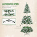 6FT Snow Flocked Artificial Christmas Tree — 800 Tips, 61 Pine Cones, Unlit, Auto - Open Hinged, Steel Base - Monsta Online